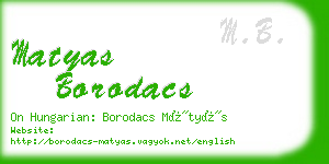 matyas borodacs business card